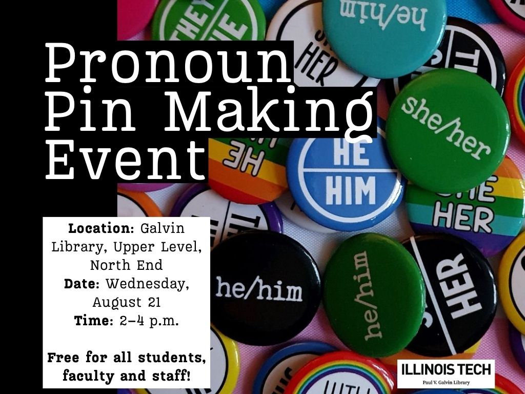 Pronoun Pin Making event