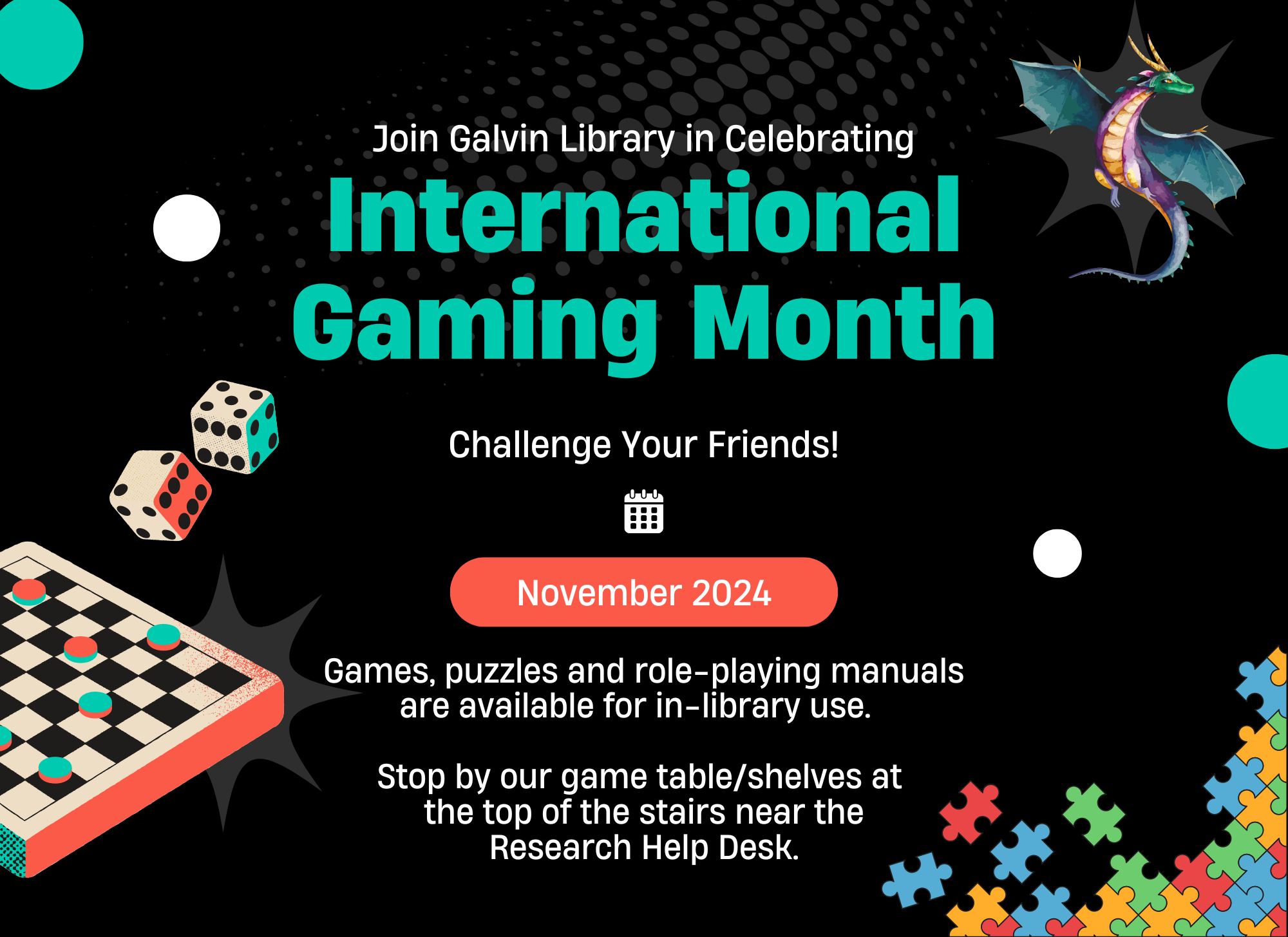 international gaming month from Canva