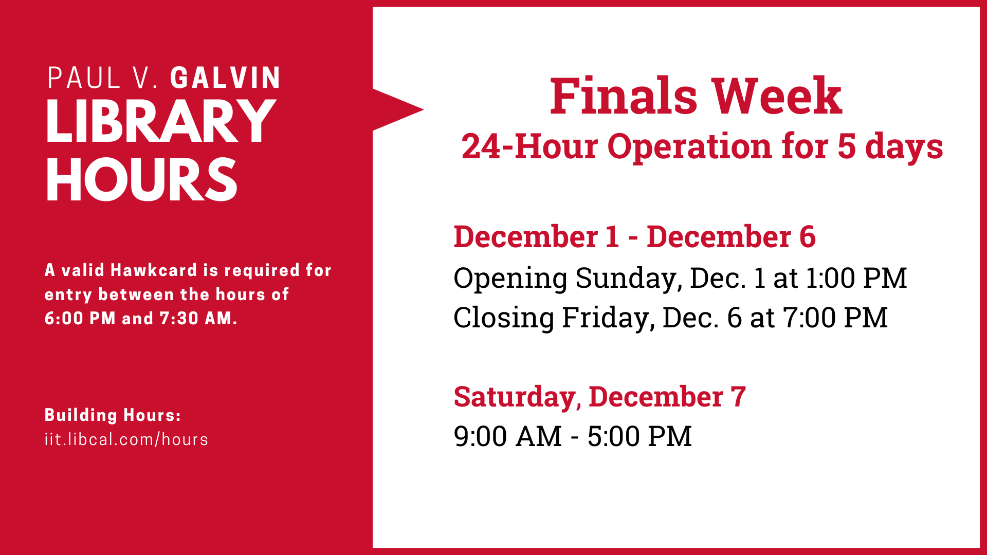 Finals week hours