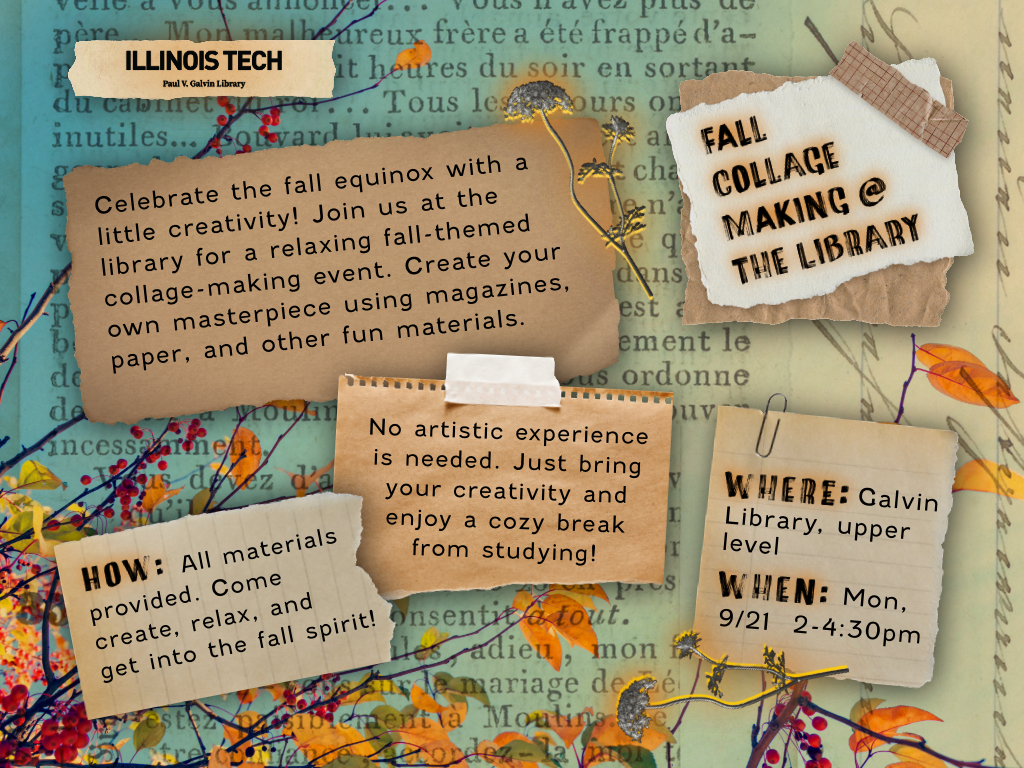 fall collage making event poster